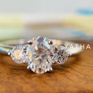 1CT Oval Shape White Moissanite with 925 Silver,10k ,14k ,18k White gold, Rose gold Anniversary Ring, Engagement Ring